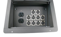 Elite Core FBL10+AC  Large Recessed Floor Box with 10xXLRF and 2 AC Connectors