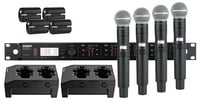 Shure ULXD24Q/SM58-H50 ULXD Quad Channel Handheld Wireless Bundle with 4 SM58 Mics, 4 Batteries, 2 Chargers, in H50 Band